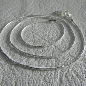 925 Sterling Silver Snake Chain - 1mm - 20" - NEW